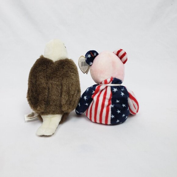 ty Beanie Baby 9" Spangle the Bear & Freedom the Eagle Patriot NEW WITH TAGS!!! - Picture 4 of 5
